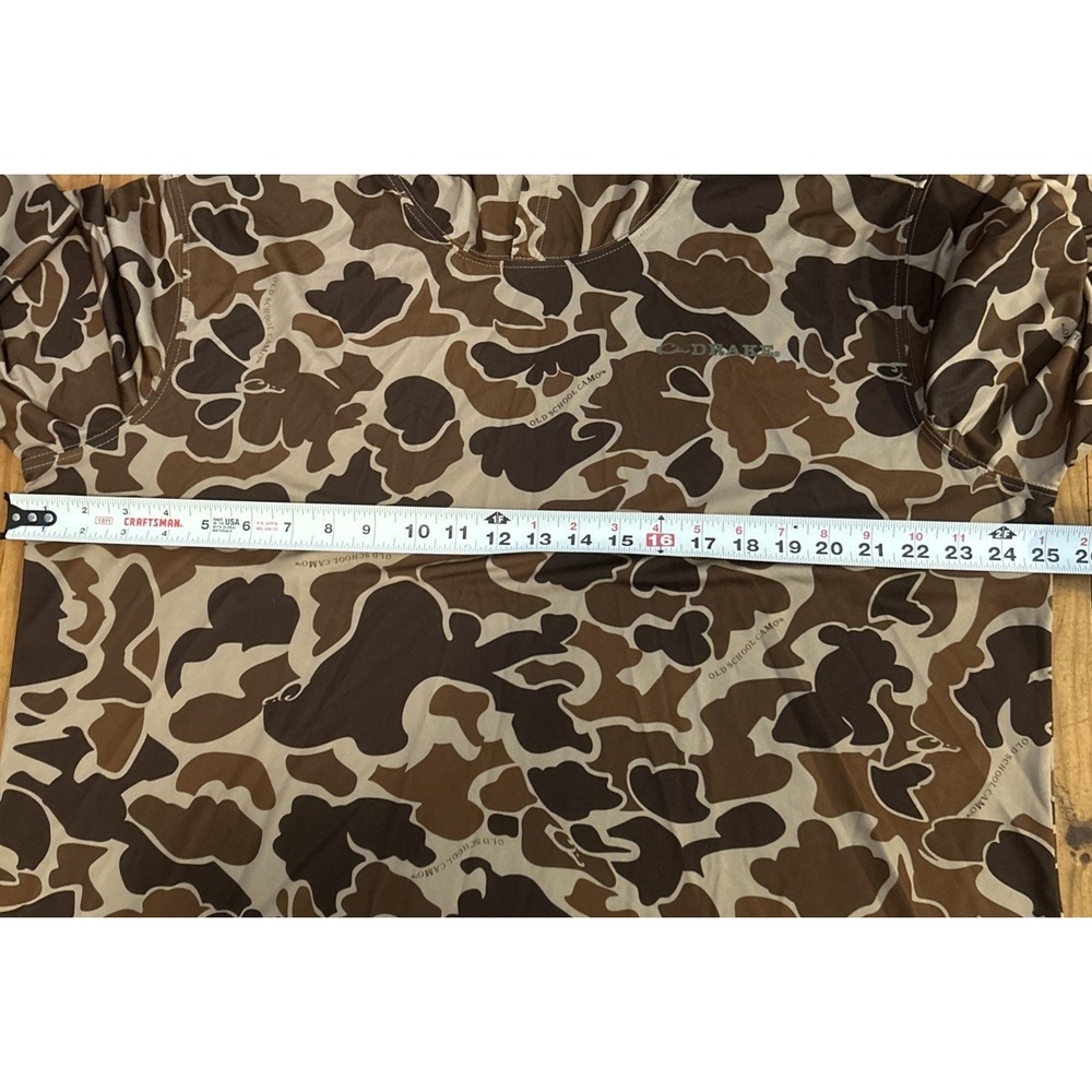 Drake Performance Fishing Hoodie Men's Size 2XL Brown Old School Camo - Picture 5 of 11